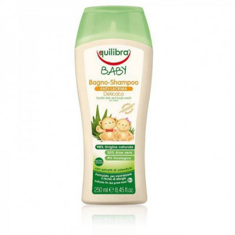 Łagodny szampon aloesowy do ciała i włosów dla dzieci 0m+, 250ml, Equilibra