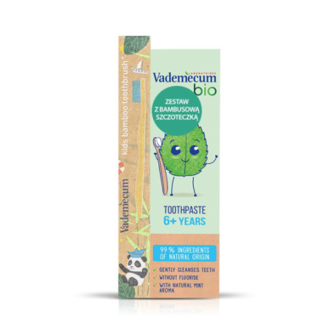 Vademecum Bio Kids Pasta do zębów dla dzieci 6+ Mint  50ml +szczoteczka bambusowa do zębów