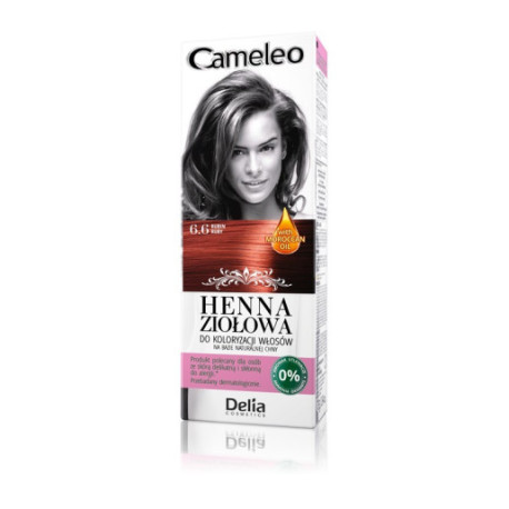 Delia Cosmetics Cameleo Henna Ziołowa  do koloryzacji włosów nr. 6.6 rubin 75 g