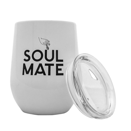 TermoLid, Soul Mate białe, stalowe naczynko z pokrywką, 350 ml