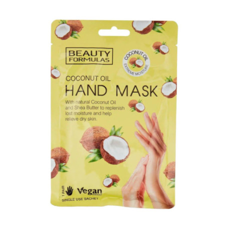 BEAUTY FORMULAS Hand Mask Maska na dłonie z olejem kokosowym - 1 para