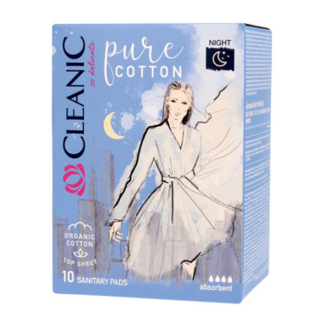 Cleanic Pure Cotton Podpaski higieniczne Organic - na noc  1op.-10szt