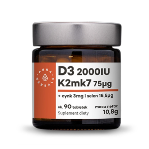 Aura Herbals Witamina D3 2000Iu K2 Cynk Selen 90sz