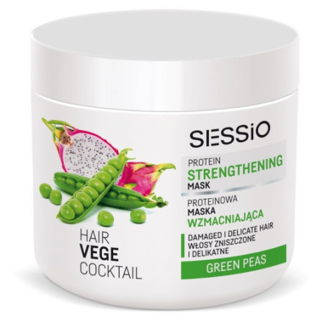 CHANTAL Sessio Hair Vege Coctail Proteinowa Maska wzmacniająca do włosów - Green Peas 450g