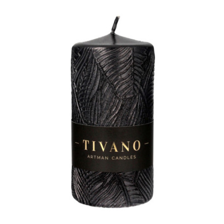 ARTMAN Świeca ozdobna Tivano - walec średni (średnica 7cm) czarny 1szt