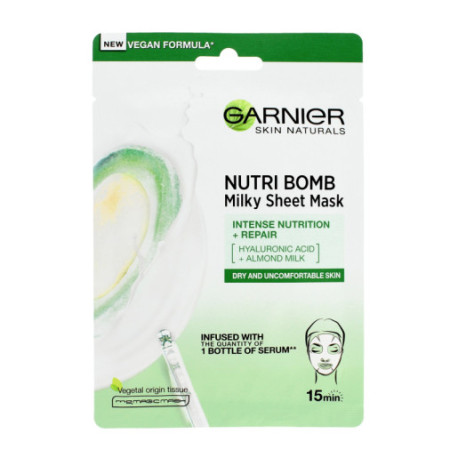 Garnier Skin Naturals Maseczka na tkaninie odżywczo-odbudowująca Nutri Bomb 1szt