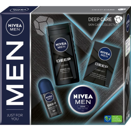 NIVEA Men Zestaw prezentowy dla mężczyzn Deep Care 1op.