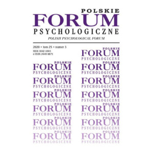 Polskie Forum Psychologiczne, tom 25 numer 3 [E-Book] [pdf]
