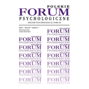Polskie Forum Psychologiczne, tom 26 numer 3 [E-Book] [pdf]