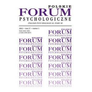 Polskie Forum Psychologiczne, tom 27 numer 1 [E-Book] [pdf]