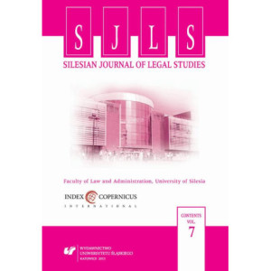 „Silesian Journal of Legal Studies”. Vol. 7 [E-Book] [pdf]