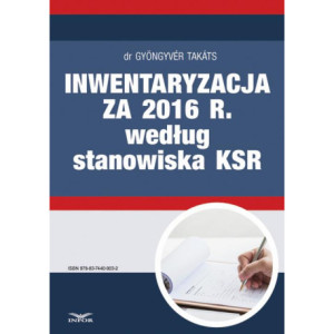 Inwentaryzacja za 2016 r. według stanowiska KSR [E-Book] [pdf]