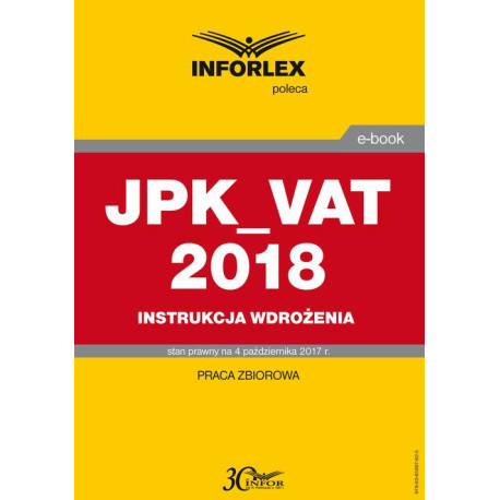 JPK_VAT 2018 Instrukcja wdrożenia [E-Book] [pdf]