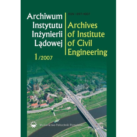 Archiwum Instytutu Inżynierii Lądowej, nr 1 [E-Book] [pdf]