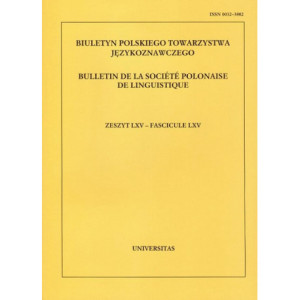 Biuletyn Polskiego Towarzystwa Językoznawczego. Zeszyt LXV [E-Book] [pdf]