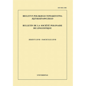 Biuletyn Polskiego Towarzystwa Językoznawczego. Zeszyt LXVII [E-Book] [pdf]