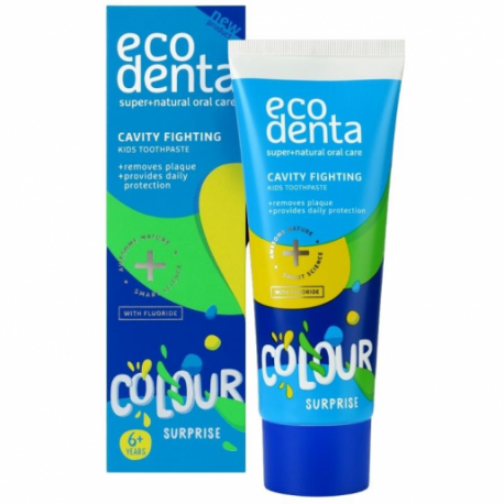 Eco Denta Pasta do zębów dla dzieci przeciw próchnicy Kolorowa niespodzianka 6+ 75ml