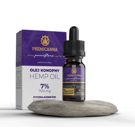 Certyfikowany Olej CBD 7 % z Melatoniną, Passiflorą i Melisą na sen