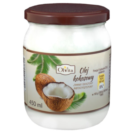 Olvita Olej Kokosowy Zimnotłoczony 450 Ml
