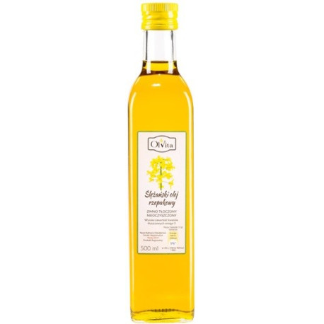 Olvita Olej Rzepakowy Zimno Tłoczony 500Ml