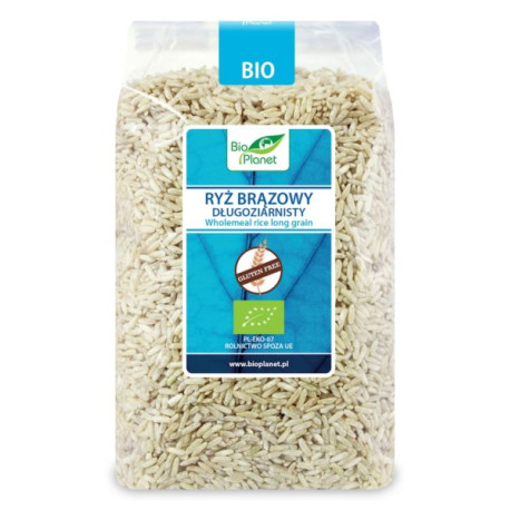 BIO PLANET Ryż brązowy długoziarnisty BIO 1kg