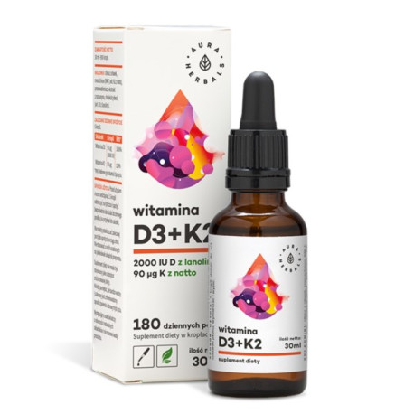 Aura Herbals Witamina D3 2000 K2 Mk7 30 Ml