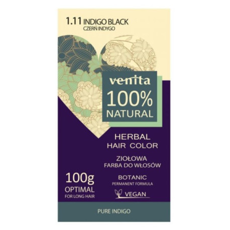 Venita NATURALNA Farba Ziołowa 1.11 INDYGO 100 g
