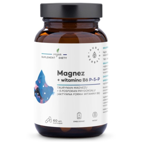 Aura Herbals Magnez + witamina  B6 P-5-P  60 szt