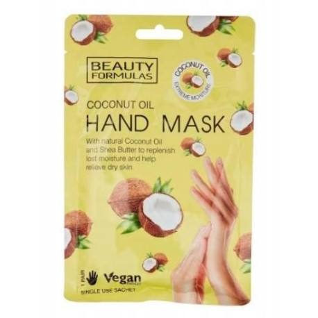 Beauty Formulas Maska na dłonie z olejem kokosowym