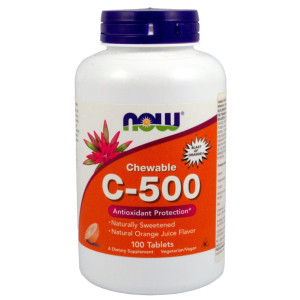 Now Foods Witamina C 500 100T Do Ssania pomarańcza