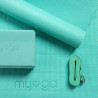 Zestaw do jogi myga Yoga Starter Kit: mata, klocek, pasek - turkusowy