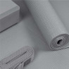 Zestaw do jogi myga Yoga Starter Kit: mata, klocek, pasek - szary