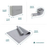 Zestaw do jogi myga Yoga Starter Kit: mata, klocek, pasek - szary