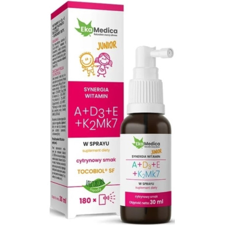 Ekamedica Witaminy A D3 E K2 Mk7 spray 30  junior