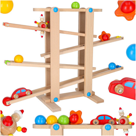 Tor kulkowy drewniany kulodrom montessori XXL