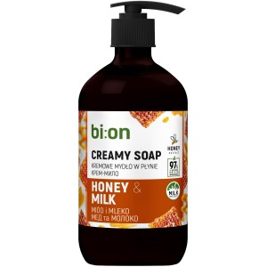 BIO NATURELL Kremowe mydło w płynie z pompką Miód i Mleko 473 ml