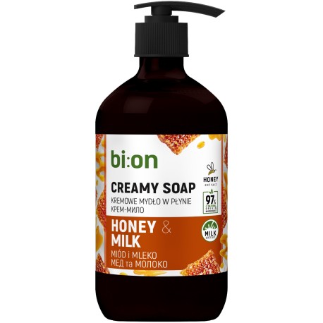BIO NATURELL Kremowe mydło w płynie z pompką Miód i Mleko 473 ml