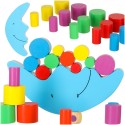 Gra zręcznościowa montessori układanka balansująca klocki drewniane księżyc