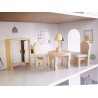 Domek dla lalek drewniany mebelki 70cm szary