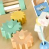 Tablica manipulacyjna LULILO LUDO stolik drewniany sensoryczny 2w1 miętowy