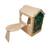 Domek ogrodowy drewniany stolik tablica kredowa 86 x 137 x 105 cm