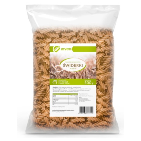 BIO invex Makaron płaskurka świderek 500 g