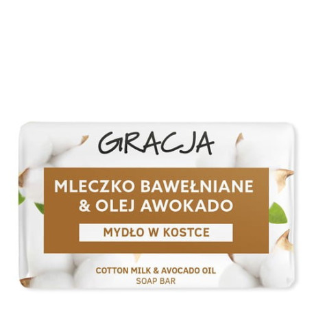GRACJA Mydło w kostce - Mleczko bawełniane & Olej Awokado 90g