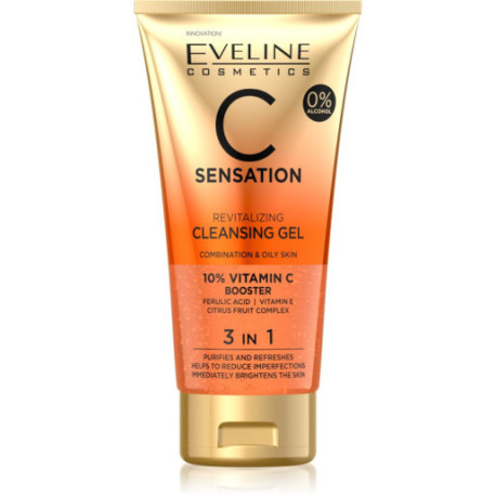 Eveline C Sensation Rewitalizujący Żel do mycia twarzy 3w1  150ml